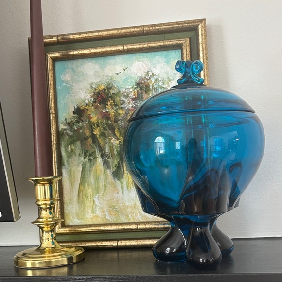 Vintage MCM Viking Glass Candy Jar - Picture 12 of 14